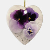 3パープルパンジーハートオーナメント セラミックオーナメント (右)