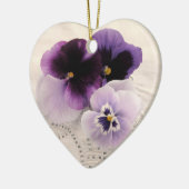 3パープルパンジーハートオーナメント セラミックオーナメント (左)