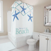 3ヒトデ&ライモダンンエレガントビーチカスタム シャワーカーテン (インサイチュ)