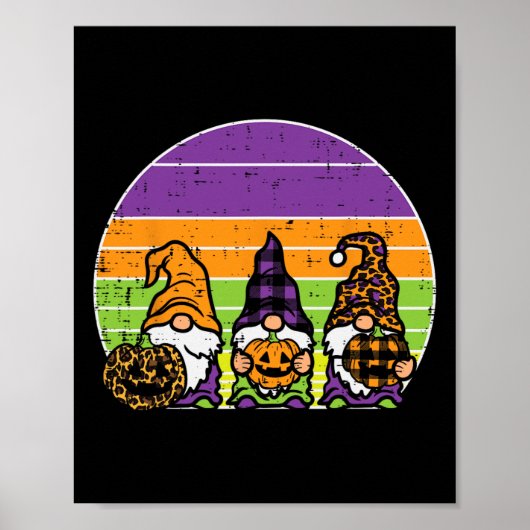 3ヒョウ格子状格言カボチャレトロハロウィンコス ポスター (正面)