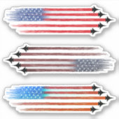 3ビニール製シール機スクラップブック飛行機米国旗 シール (正面)