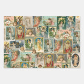 3ビンテージクリスマスエンジェルラップシート ラッピングペーパーシート (正面3)