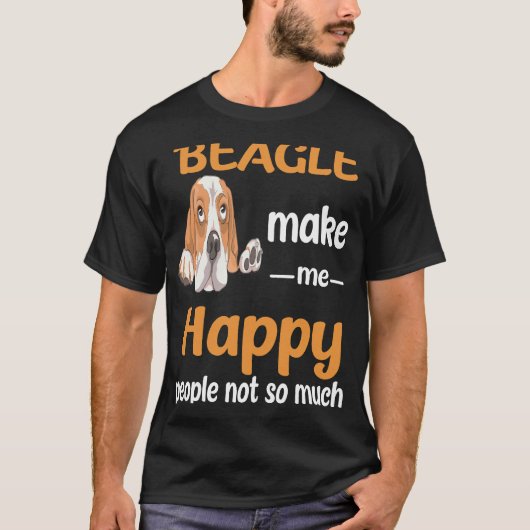 3ビーグルが私を幸せにしてくれる Tシャツ (正面)