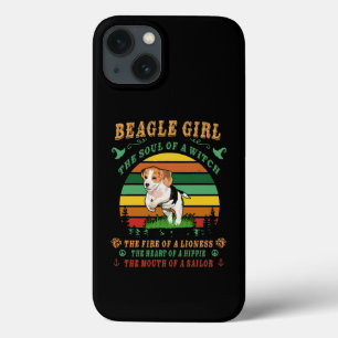 3ビーグル女の子彼は魂の火のハート口 iPhone 13ケース