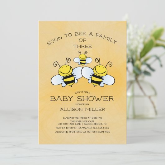 3ビーベイビーシャワー招待状 招待状 (スタンド正面)