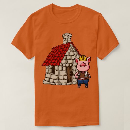 3ピッグブリックハウス怠惰ハロウィーンの衣装 Tシャツ (デザイン正面)