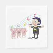 3ピッグ合唱団で歌う少年 スタンダードランチョンナプキン (正面)