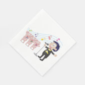 3ピッグ合唱団で歌う少年 スタンダードランチョンナプキン (角)