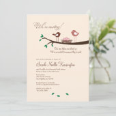 3ピンクエッグトリプレットガールズベビーシャワー招待状 招待状 (スタンド正面)