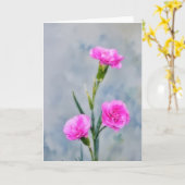 3ピンクカーネーション花アートノートカード カード (黄色い花)
