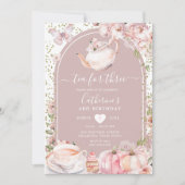 3ピンクピーニーカボチャ秋3歳のお茶 招待状 (正面)