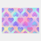 3ピンクボホハート誕生日調整ギフト ラッピングペーパーシート (正面3)