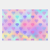 3ピンクボホハート誕生日調整ギフト ラッピングペーパーシート (正面)