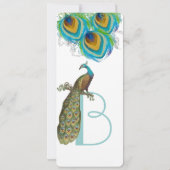 3ピーコックフェザーアールデコウェディング招待状 招待状 (裏面)