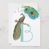 3ピーコックフェザーアールデコウェディング招待状 招待状 (裏面)