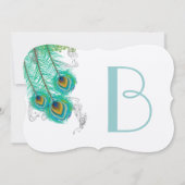 3ピーコックフェザーズウェディング招待状 招待状 (裏面)