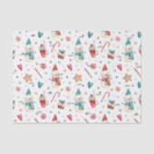 3ピース組織名、キャンディ雪だるまクリスマスパターン 薄葉紙 (正面)