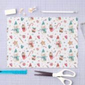 3ピース組織名、キャンディ雪だるまクリスマスパターン 薄葉紙 (クラフト)