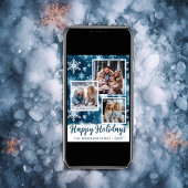 3フォトウィンターワンダーランド雪片クリスマス シーズンカード