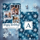 3フォトウィンターワンダーランド雪片クリスマス シーズンカード