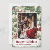 3フォトウッドランドかわいい国素朴のクリスマス シーズンカード (正面)