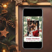 3フォトウッドランドかわいい国素朴のクリスマス シーズンカード