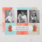 3フォトカラーブロッククリスマス シーズンカード (正面/裏面)