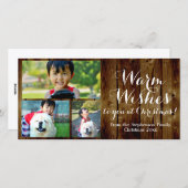 3フォトカントリーChristmas Warm Wishesヴィンテージ シーズンカード (正面/裏面)