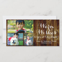 3フォトカントリーChristmas Warm Wishesヴィンテージ シーズンカード