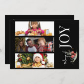 3フォトクリスマスカード – ベリーの喜び シーズンカード (正面/裏面)