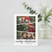 3フォトクリスマススクリプト – 水平ウェッジデザイン シーズンポストカード (スタンド正面)