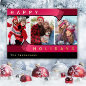 3フォトクリスマスフォイルホリデーカード 箔シーズンカード