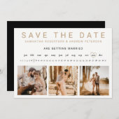 3フォトグリッドに金ゴールドを鉛筆で日付を保存 セーブザデート (正面/裏面)