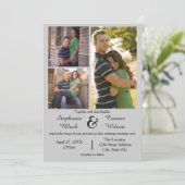 3フォトグレー-結婚式招待状 招待状 (スタンド正面)