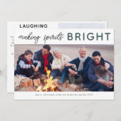 3フォトコラージクリスマスカードスピリッツ明るい シーズンカード (正面/裏面)