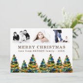 3フォトコラージクリスマスツリー シーズンカード (スタンド正面)