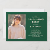 3フォトコラージグリーン&ベージュ卒業パーティー 招待状 (裏面)