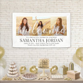 3フォトコラージスクリプトモダンの卒業へようこそ 横断幕