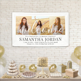 3フォトコラージスクリプトモダンの卒業へようこそ 横断幕