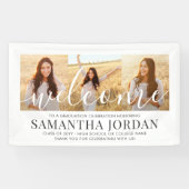 3フォトコラージスクリプトモダンの卒業へようこそ 横断幕 (横)