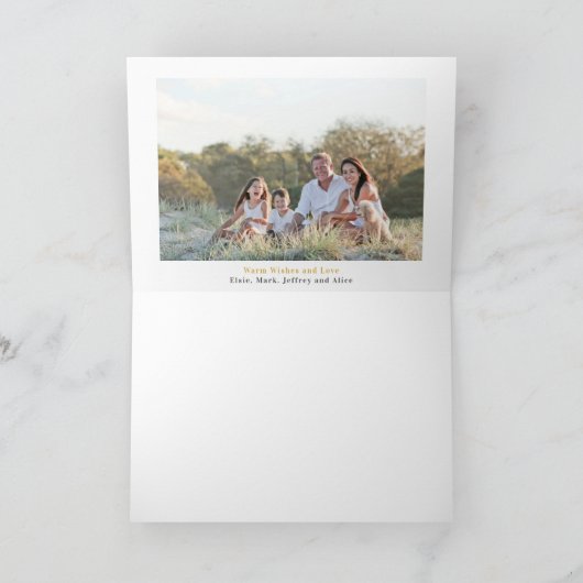 3フォトコラージファミリークリスマスカスタム シーズンカード (内部)