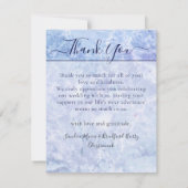 3フォトコラージブルーウォーター砂ド結婚ル サンキューカード (裏面)