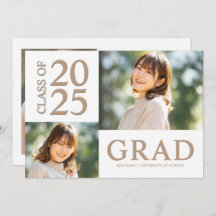 3フォトコラージホワイト&ベージュ卒業パーティー