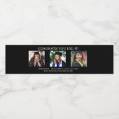 3フォトコラージュおめでとう卒業20XX卒業 ペットボトルラベル (シングルラベル)