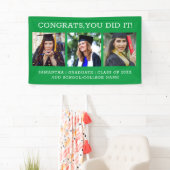 3フォトコラージュおめでとう大学院卒業グリーン 横断幕 (インサイチュ)