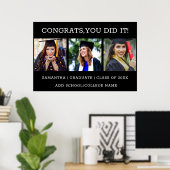 3フォトコラージュおめでとう2023年卒業 ポスター (ホームオフィス)