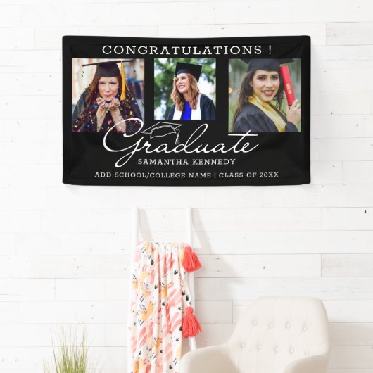 3フォトコラージュおめでとう2025年卒業 横断幕 (インサイチュ)