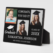 3フォトコラージュおめでとうGrad 2025黒 フォトプラーク (側面)