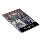 3フォトコラージュとスクリプト文字-白黒 ノートブック (右側)