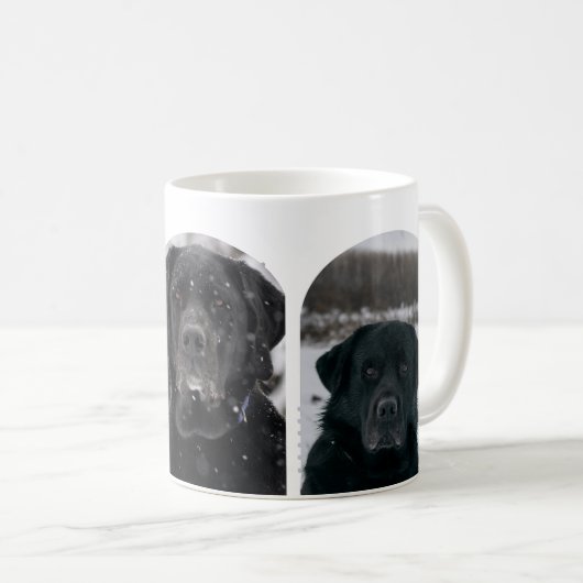 3フォトコラージュのテンプレート パーソナライズされた コーヒーマグカップ (正面右)